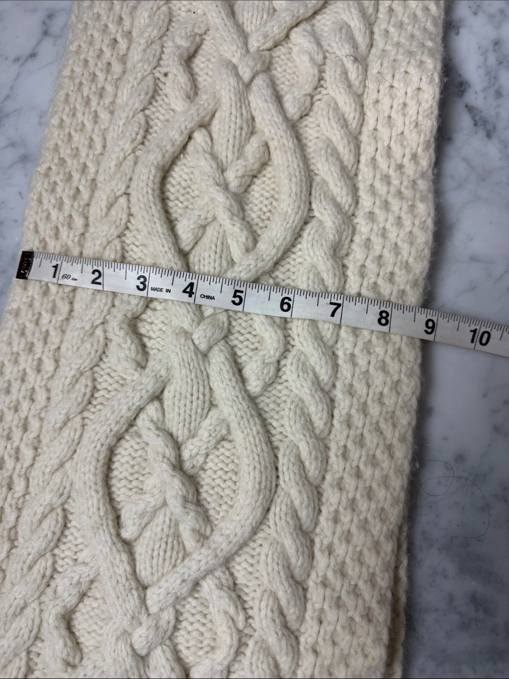 Brooks Brothers Handknit Scarf cream